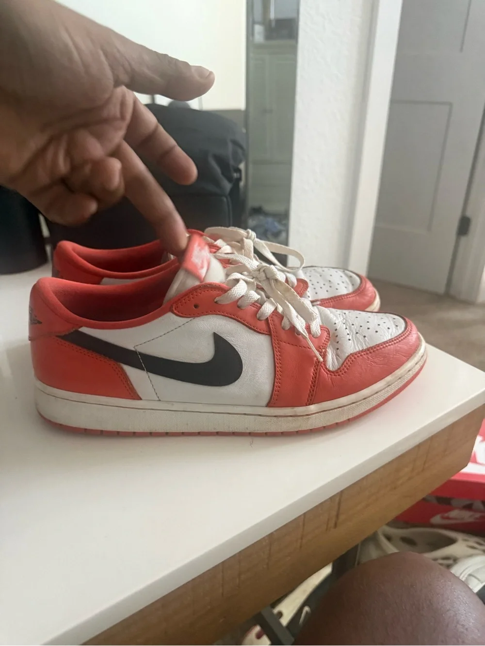 Nike Men’s Low-Top Sneakers in Orange, White & Black